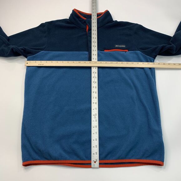 Columbia Fleece Sweater Mens L Large Blue Mountain Side Colorblock 1/2 Zip - Picture 5 of 12
